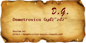 Demetrovics Győző névjegykártya