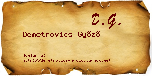 Demetrovics Győző névjegykártya